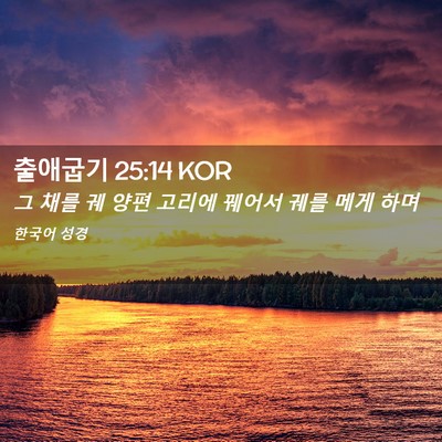 Picture 02 - 출애굽기 25:14 KOR - 그 채를 궤 양편 고리에 꿰어서 궤를 - Bible Verse Picture
