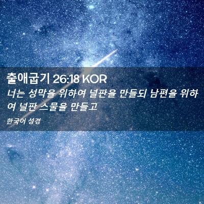 Picture 02 - 출애굽기 26:18 KOR - 너는 성막을 위하여 널판을 만들되 - Bible Verse Picture