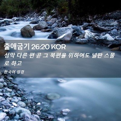 Picture 02 - 출애굽기 26:20 KOR - 성막 다른 편 곧 그 북편을 위하여도 - Bible Verse Picture