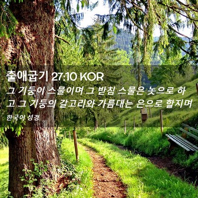 Picture 02 - 출애굽기 27:10 KOR - 그 기둥이 스물이며 그 받침 스물은 - Bible Verse Picture