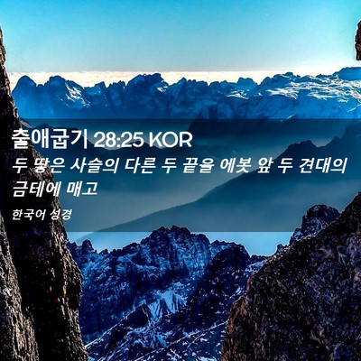 Picture 02 - 출애굽기 28:25 KOR - 두 땋은 사슬의 다른 두 끝을 에봇 앞 - Bible Verse Picture