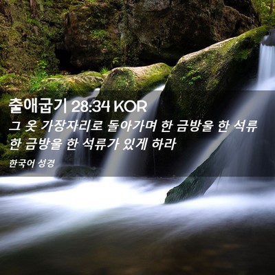 Picture 02 - 출애굽기 28:34 KOR - 그 옷 가장자리로 돌아가며 한 - Bible Verse Picture