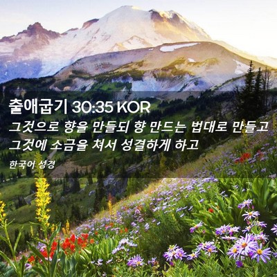Picture 02 - 출애굽기 30:35 KOR - 그것으로 향을 만들되 향 만드는 - Bible Verse Picture