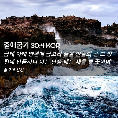Picture 02 - 출애굽기 30:4 KOR - 금테 아래 양편에 금고리 둘을 - Bible Verse Picture