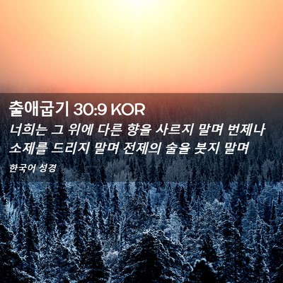 Picture 02 - 출애굽기 30:9 KOR - 너희는 그 위에 다른 향을 사르지 - Bible Verse Picture