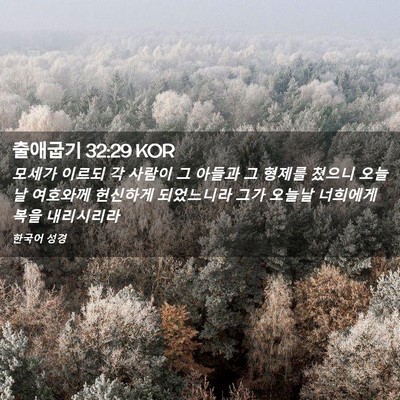 Picture 02 - 출애굽기 32:29 KOR - 모세가 이르되 각 사람이 그 아들과 - Bible Verse Picture