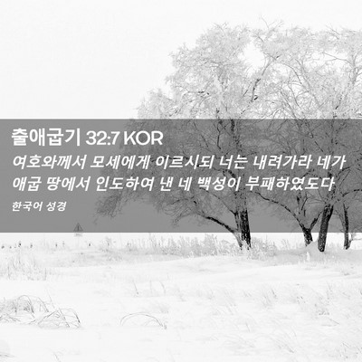 Picture 02 - 출애굽기 32:7 KOR - 여호와께서 모세에게 이르시되 너는 - Bible Verse Picture