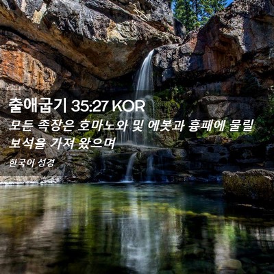 Picture 02 - 출애굽기 35:27 KOR - 모든 족장은 호마노와 및 에봇과 - Bible Verse Picture
