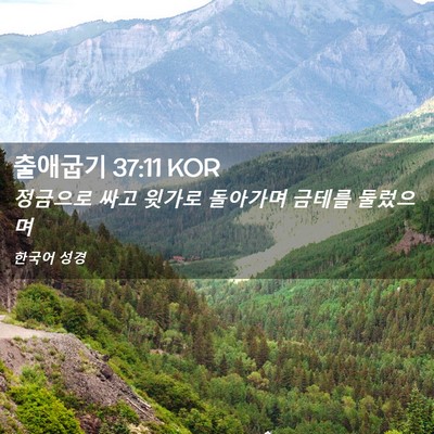 Picture 02 - 출애굽기 37:11 KOR - 정금으로 싸고 윗가로 돌아가며 - Bible Verse Picture