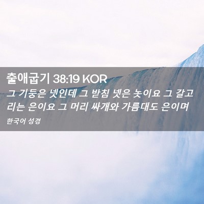 Picture 02 - 출애굽기 38:19 KOR - 그 기둥은 넷인데 그 받침 넷은 - Bible Verse Picture