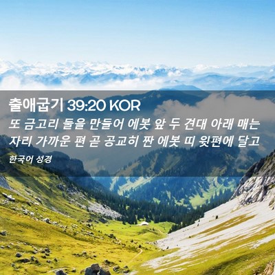 Picture 02 - 출애굽기 39:20 KOR - 또 금고리 둘을 만들어 에봇 앞 두 - Bible Verse Picture