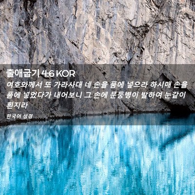 Picture 02 - 출애굽기 4:6 KOR - 여호와께서 또 가라사대 네 손을 - Bible Verse Picture