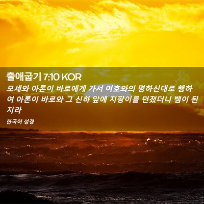 Picture 02 - 출애굽기 7:10 KOR - 모세와 아론이 바로에게 가서 - Bible Verse Picture