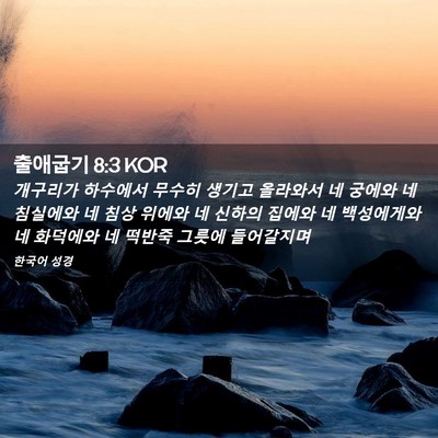 Picture 02 - 출애굽기 8:3 KOR - 개구리가 하수에서 무수히 생기고 - Bible Verse Picture