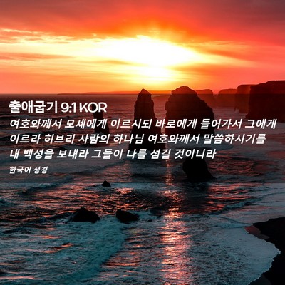 Picture 02 - 출애굽기 9:1 KOR - 여호와께서 모세에게 이르시되 - Bible Verse Picture