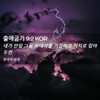 Picture 02 - 출애굽기 9:2 KOR - 네가 만일 그들 보내기를 거절하고 - Bible Verse Picture