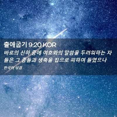 Picture 02 - 출애굽기 9:20 KOR - 바로의 신하 중에 여호와의 말씀을 - Bible Verse Picture