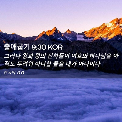 Picture 02 - 출애굽기 9:30 KOR - 그러나 왕과 왕의 신하들이 여호와 - Bible Verse Picture