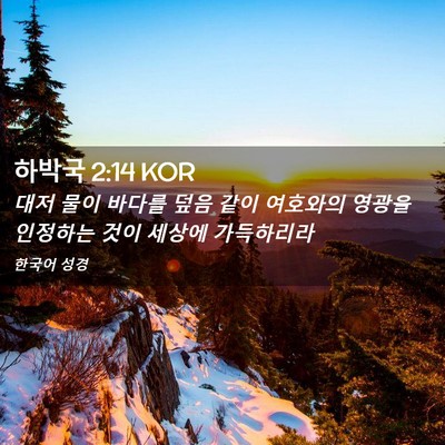 Picture 02 - 하박국 2:14 KOR - 대저 물이 바다를 덮음 같이 - Bible Verse Picture