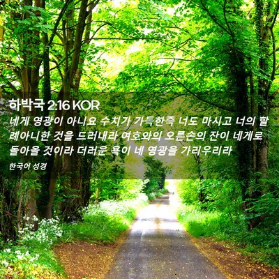 Picture 02 - 하박국 2:16 KOR - 네게 영광이 아니요 수치가 가득한즉 - Bible Verse Picture