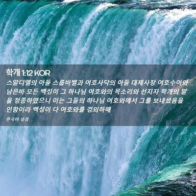 Picture 02 - 학개 1:12 KOR - 스알디엘의 아들 스룹바벨과 - Bible Verse Picture