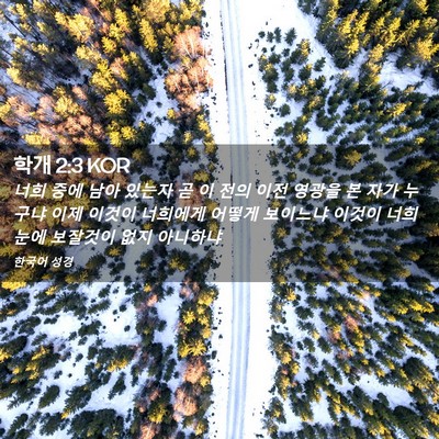 Picture 02 - 학개 2:3 KOR - 너희 중에 남아 있는자 곧 이 전의 - Bible Verse Picture