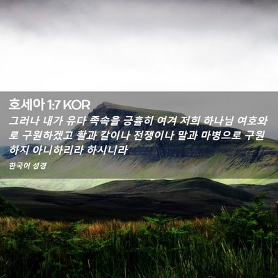 Picture 02 - 호세아 1:7 KOR - 그러나 내가 유다 족속을 긍휼히 - Bible Verse Picture