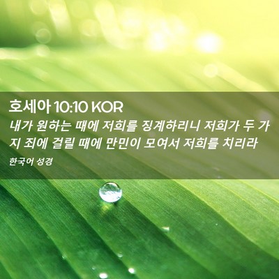 Picture 02 - 호세아 10:10 KOR - 내가 원하는 때에 저희를 징계하리니 - Bible Verse Picture