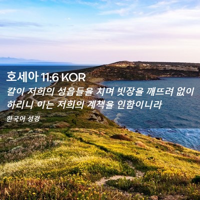Picture 02 - 호세아 11:6 KOR - 칼이 저희의 성읍들을 치며 빗장을 - Bible Verse Picture