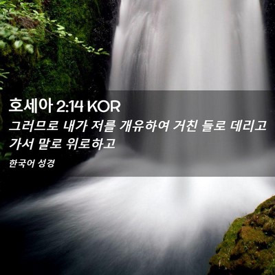 Picture 02 - 호세아 2:14 KOR - 그러므로 내가 저를 개유하여 거친 - Bible Verse Picture