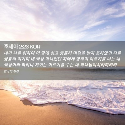 Picture 02 - 호세아 2:23 KOR - 내가 나를 위하여 이 땅에 심고 - Bible Verse Picture