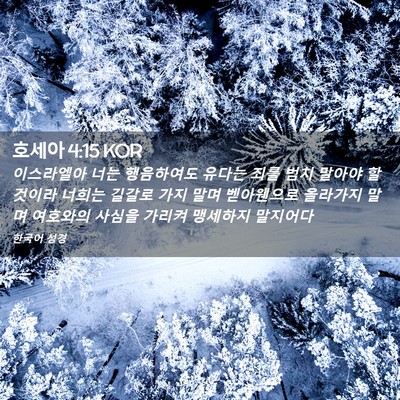 Picture 02 - 호세아 4:15 KOR - 이스라엘아 너는 행음하여도 유다는 - Bible Verse Picture