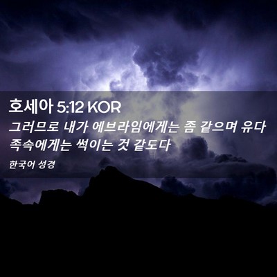 Picture 02 - 호세아 5:12 KOR - 그러므로 내가 에브라임에게는 좀 - Bible Verse Picture
