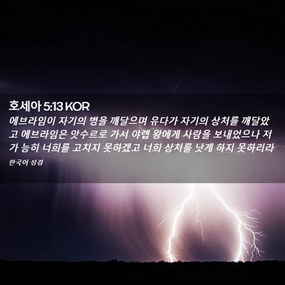 Picture 02 - 호세아 5:13 KOR - 에브라임이 자기의 병을 깨달으며 - Bible Verse Picture