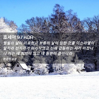 Picture 02 - 호세아 9:7 KOR - 형벌의 날이 이르렀고 보응의 날이 - Bible Verse Picture