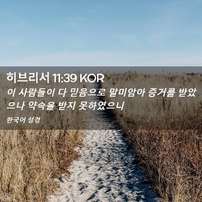Picture 02 - 히브리서 11:39 KOR - 이 사람들이 다 믿음으로 말미암아 - Bible Verse Picture