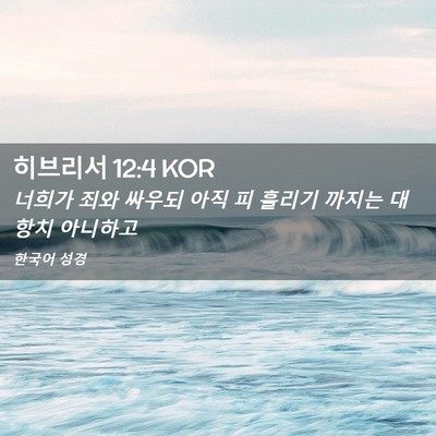 Picture 02 - 히브리서 12:4 KOR - 너희가 죄와 싸우되 아직 피 흘리기 - Bible Verse Picture