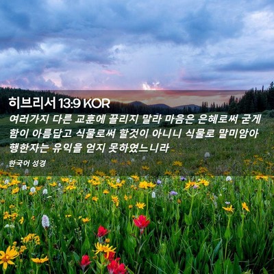 Picture 02 - 히브리서 13:9 KOR - 여러가지 다른 교훈에 끌리지 말라 - Bible Verse Picture