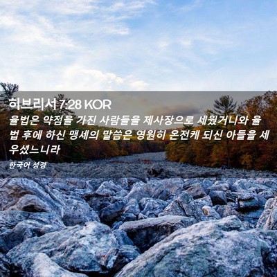 Picture 02 - 히브리서 7:28 KOR - 율법은 약점을 가진 사람들을 - Bible Verse Picture