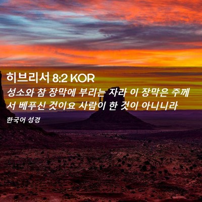Picture 02 - 히브리서 8:2 KOR - 성소와 참 장막에 부리는 자라 이 - Bible Verse Picture