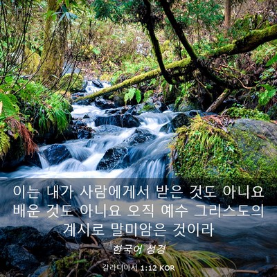Picture 03 - 갈라디아서 1:12 KOR - 이는 내가 사람에게서 받은 것도 - Bible Verse Picture