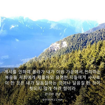 Picture 03 - 갈라디아서 2:2 KOR - 계시를 인하여 올라가 내가 이방 - Bible Verse Picture