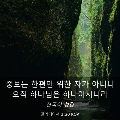 Picture 03 - 갈라디아서 3:20 KOR - 중보는 한편만 위한 자가 아니니 - Bible Verse Picture