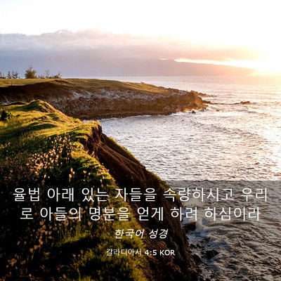 Picture 03 - 갈라디아서 4:5 KOR - 율법 아래 있는 자들을 속량하시고 - Bible Verse Picture