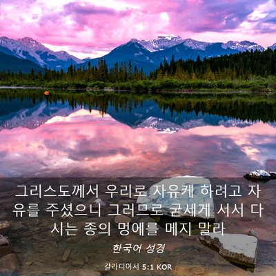 Picture 03 - 갈라디아서 5:1 KOR - 그리스도께서 우리로 자유케 하려고 - Bible Verse Picture