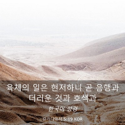 Picture 03 - 갈라디아서 5:19 KOR - 육체의 일은 현저하니 곧 음행과 - Bible Verse Picture