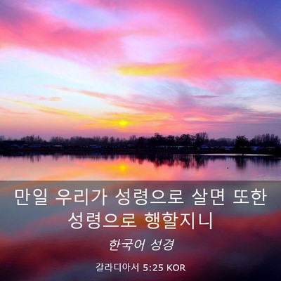 Picture 03 - 갈라디아서 5:25 KOR - 만일 우리가 성령으로 살면 또한 - Bible Verse Picture