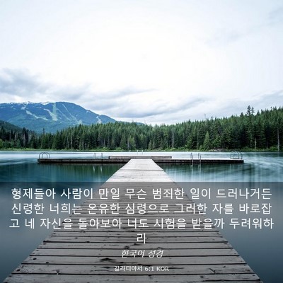 Picture 03 - 갈라디아서 6:1 KOR - 형제들아 사람이 만일 무슨 범죄한 - Bible Verse Picture