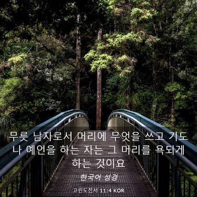 Picture 03 - 고린도전서 11:4 KOR - 무릇 남자로서 머리에 무엇을 쓰고 - Bible Verse Picture