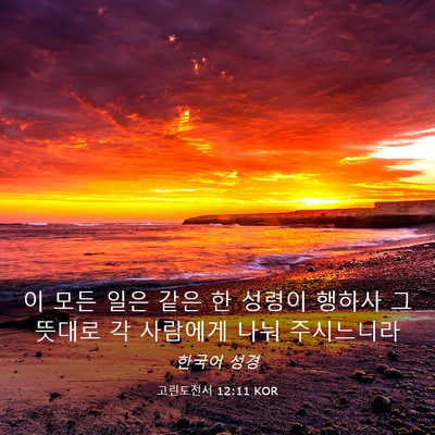 Picture 03 - 고린도전서 12:11 KOR - 이 모든 일은 같은 한 성령이 행하사 - Bible Verse Picture